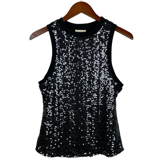 New Chaser Carnaby Tank Top Black Sequin Women's M - Picture 3 of 8